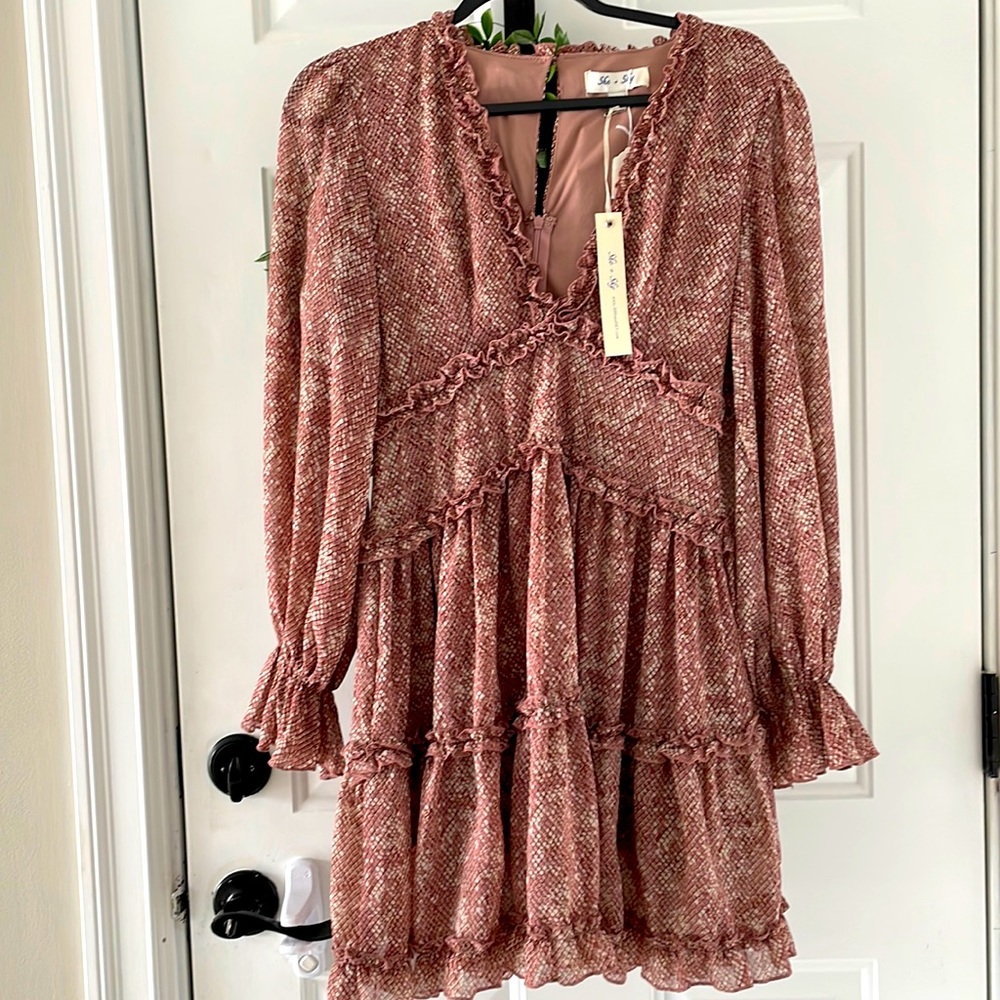 BRAND NEW - blush colored long sleeve dress.